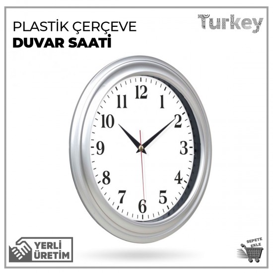 Plastik Çerçeve Duvar Saati Plastik Çerçeve Duvar Saati